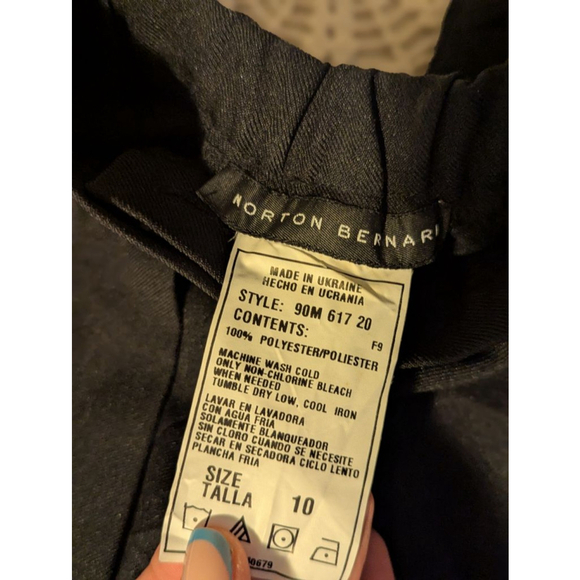 MORTON BERNARD | NWT 90s Vintage Black Polyester Trousers Size 10 - Picture 7 of 11